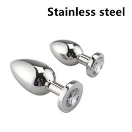 Real 403 Stainless steel huge heavy small medium large size set jewerly Crystal Metal anal beads butt plug insert ass sexy toy