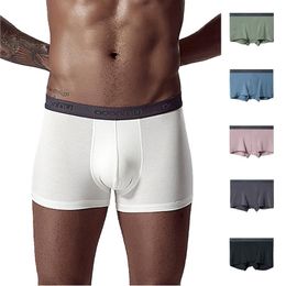 Underpants Simply Styled Men's Comfortable Slim Underpant Boxer Briefs Panties Solid Color Mid-waist Soft Sexy Men Size TallUnderpants