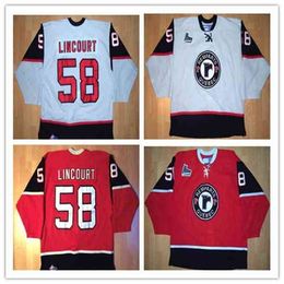 Thr Quebec Remparts 2004 05 58 Maxime Lincourt Hockey Jersey Embroidery Stitched Customize any number and name Jerseys
