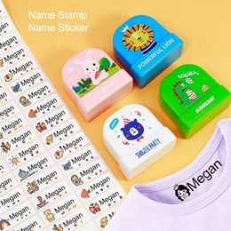Customised Name Stamp Paints Personal Student Child Baby Engraved Waterproof Nonfading Kindergarten Cartoon Clothing Name Seal 220712