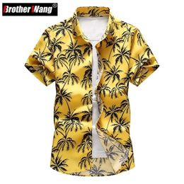 Summer Men's Hawaiian Shirt Fashion Casual Printing Short Sleeve Flower Shirt Male Brand Plus Size 5XL 6XL 7XL 220401