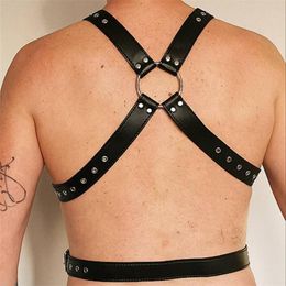 Bras Sets Male Leather Full Body Cockstraps Harness Belts Fetish Men BDSM Bondage Gay Clothes Gothic Chest Straps For Rave PartyBr220N