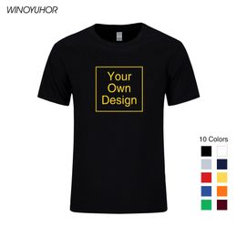 Design Your Own Brand Picture Custom Personal Company Group DIY Print Tee Shirt Men Summer Cotton Short Sleeve T-shirts 220607