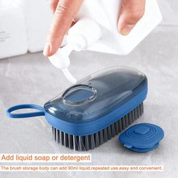 Keeplle Cleaning Brush Dish with Comfortable Grip Scrubber for Bathtub Pan Sink Pot Dark Blue
