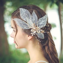 Hair Clips & Barrettes Leaf Headband Accessories For Bridal Jewlery Clip Tiara Headpiece Designer OrnamentHair
