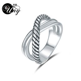 UNY Ring David Vintage Designer Fashion Brand Twisted Cable Wire s Wedding Valentine Gifts cross Antique Jewellery s 220716