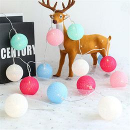 Strings LED 6CM Big Cotton Ball Garland String Lights Christmas Fairy Lighting For Holiday Wedding Xmas Party Home DecorationLED