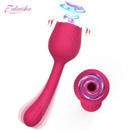 Beauty Items 10 Speeds Rose Sucking Vibrator for Women Clitoris Quiet 50dbs Clitoris Stimulator Sucker and G Spot Dildo sexy Toys Rechargeable