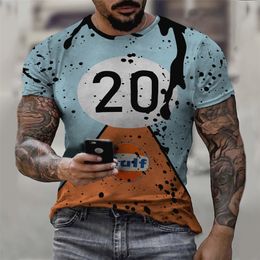 Fashion Gulf Oil vintage 3D Print T-shirt Men Women Hip Hop Casual Short Sleeve Round neck Streetwear Oversized Tops 220509