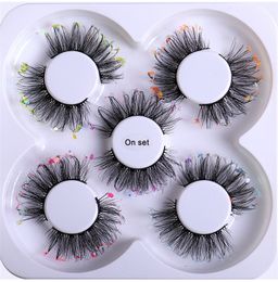 5 Pairs/set 8D Fluffy Fake Eyelashes Soft Thick Multilayer Reusable Cruelty Free Cross Party Luminous False Lashes