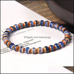 Beaded Strands Bracelets Jewellery Beaded Wholesale 6Mm Energy 100% Natural Stone Beads Healing Bracelet Meditation M Dkn