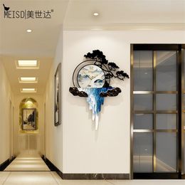 MEISD Vintage Design Clock Large Decoration Home Watch Quartz Silent Wall Clock Hanging Printed Horloge Home Decor 201125