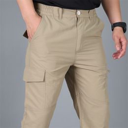 Men's Pants Casual Summer Cargo Men Multiple Pocket Tactical Male Military Trousers Waterproof Quick Dry Plus Size S 5XL Pant 220826