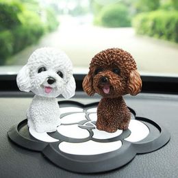 Interior Decorations Creativity Shaking Head Dog Doll Cute Lovely Resin Nodding Puppy Dashboard Ornament Car Swing Toys Auto AccessoriesInte