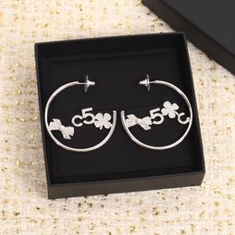 2022 Top quality Charm drop earring with diamond and flower shape in platinum plated for women wedding Jewellery gift have box stamp PS7821