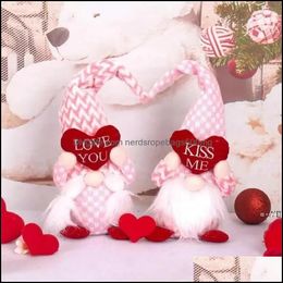 Party Favour Event Supplies Festive Home Garden Valentines Day Love Heart Shape Kiss Me Letters Printed Faceless Doll Decorations Cute Mini