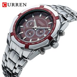 CURREN Men Luxury Brand Military Sport Mens Watches Full Steel Quartz Clock Men's Waterproof Business Watch relogio masculino 220329