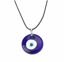 Blue Evil Eye Charm Necklace, Greek Mati, Hamsa, Nazar, Men Evil Eyes Jewelry,Rope Chain Pendant Necklaces 30mm Jewellry Gift