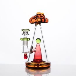 honeycomb bong recycler Gravity Hookah glass ash catcher hookahs Pump nozzle grape triangle thickened bongs oil rig bubble bong full height of 7.4 inches