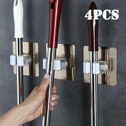 24pcs Adhesive MultiPurpose Hooks Wall Mounted Mop Organizer Holder RackBrush Broom Hanger Hook Kitchen bathroom Strong Hooks 220527