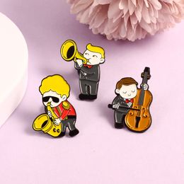 Cute Music Performance Brooches Pin for Women Kids Fahsion Jewelry Shirt Coat Dress Denim Bag Decor Enamel Pin