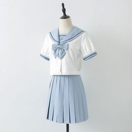 Clothing Sets Uniform School Girl Kawaii Bow-knot Short Sleeve Top Skirt Japanese High-quality Sweet Sailor Suit Student Cosplay AnimeClothi