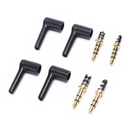 Other Lighting Accessories 2pcs/lot 3.5 Gold Plated 90 Degrees Black Audio Plugs Jack Adaptor Connector 3.5mm Stereo Headset Plug 3 4 PoleOt