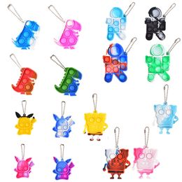 Keychain Push Bubble Fidget Toys for Kids Adults For Autism Adhd Anxiety Anti Stress Relief Sensory Toy Gifts Surprise Wholesale