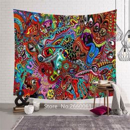 HD Inn Arts Colorful Trippy Tapestry Home Decor Wall Hanging Tablecloth Picnic Mat Outdoor Sleeping Pad Photo Background TT70 T200601