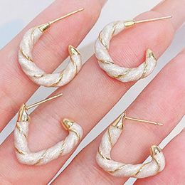 Clip-on & Screw Back Trendy Temperament White Hoop Earrings Noble Luxury Minimalist Exquisite Personalised For Lady Charm Accessories Jewelr