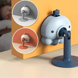 Home TPR Door Stopper Free Perforated Doors Stop Mute Cute Octopus Bedroom Bathroom Anti-collision Door Stoppers