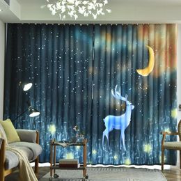 Curtain & Drapes Modern Fashionable Creative Digital Printing Decorative Blackout Curtains For Living Room Kids' Bedroom Studio Finished