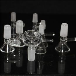 Glass Slide Bowl Pieces Hookahs Bongs Bowls Funnel Rig Accessories Quartz Nails 18mm 14mm Male Female Heady Smoking Water pipes silicone nectar