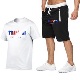 TRAPSTAR basketball Tracksuit Set Men T shirtShorts Sets Summer Sportswear Jogging Pants Streetwear Harajuku Tops Tshirt Suit 220610