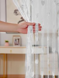 Curtain & Drapes Door 1X2 M Fringes Sheer Wedding Decoration Heart-shaped String For Bedroom Living Room Divider White SalonCurtain