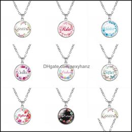 Pendant Necklaces Pendants Jewellery Alloy Rosary Religion Necklace Bible Glass Fashion Women Sister Chain Dht5B