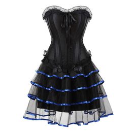 Bustiers & Corsets Gothic Lace Up Corset Dress Costume Burlesque Victorian Cosplay Overbust Bustier For Women Plus SizeBustiers