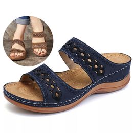 Women Sandals Fashion Wedges Shoes For Women Slippers Summer Shoes With Heels Sandals Flip Flops Women Beach Casual Shoes 210226