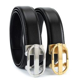3.5 Men's Stainless Steel Automatic Buckle Belt Men's Leather Casual Business Men Belts Fashion Gift