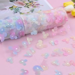 Party Decoration 10Yards/roll 80mm/60mm Gradient Colourful Cartoon Tulle Roll Organza Ribbon Supplies DIY Hair Bows Handmade MaterialsParty