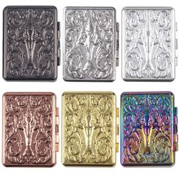 Colorful Zinc Alloy Plating Cigarette Case Portable Dry Herb Tobacco Preroll Smoking Holder Storage Box Protection Stash Cases Elephant Totem High Quality DHL