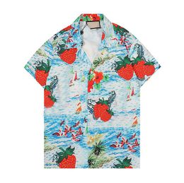 Europe Italy mens t shirts Spring Summer Men Hawaii Beach Casual Shirt Cool Hip hop Short Sleeve Colour Print Designer t shirt