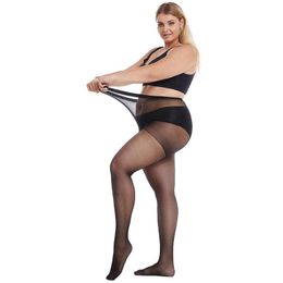 Socks & Hosiery Summer Thin Large Size Tights Anti-hook Tear Resistant Super Elastic Magical T Crotch Seamless Pantyhose Plus Nylons LadySoc