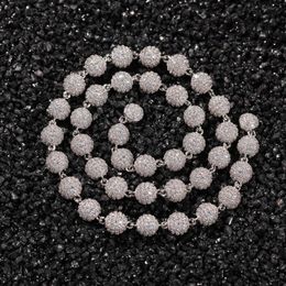 Chains Round Zircon 8.5mm Bling Iced Out Brass Chain CZ Necklace Fashion Hip Hop Jewellery BN050Chains