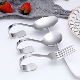 Hotel and Restaurant Use Stainless Steel Canape Serving Spoon Shiny Polish Stainless Steel Sea Food Serving Spoons with Bendy Handle