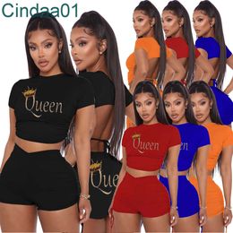 Sexy Short Sleeve Tracksuits New Women's Bandage Hollow Out Clothing Temperament Backless Letter Printed Sexy Sportwear
