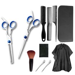 Professional Hairdressing Scissors Kit Cutting Barber Salon dresser Tool Tail comb Cape Cutter Comb Set 220317
