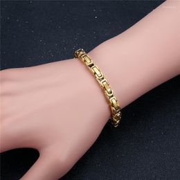 Link Chain 5mm Men Bracelet Gold Color Byzantine For Women Punk Wrist Jewelry Braslet 2022 Drop Trum22