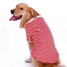 Big Dog Clothes Summer Large Dog T-shirt Pyjamas Cotton Dog Shirt Samoyed Golden Retriever Labrador Pet Coat Outfit Garment 210401