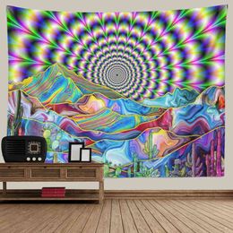 Sepyue Carpet Wall Hanging Bohemian Psychedelic Art Wall Carpet Decorative Background For Living Room Bedroom Mandala 95x73cm J220804